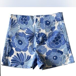 Zara Blue Floral High Waist Shorts